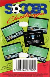 Box back cover for Soccer Challenge on the Commodore 64.