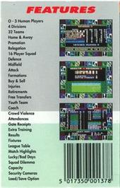 Box back cover for Soccer Rivals on the Commodore 64.