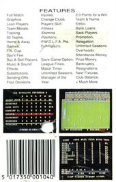 Box back cover for Soccer Star on the Commodore 64.