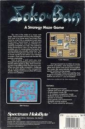 Box back cover for Soko-ban on the Commodore 64.