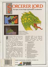 Box back cover for Sorcerer Lord on the Commodore 64.