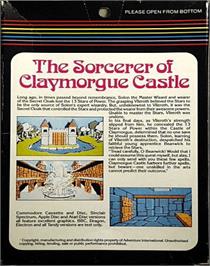 Box back cover for Sorcerer of Claymorgue Castle on the Commodore 64.