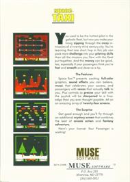 Box back cover for Space-Taxi (Tronic Verlag) on the Commodore 64.