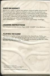 Box back cover for Space Emergency on the Commodore 64.