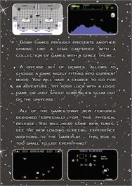 Box back cover for Space Firehawk on the Commodore 64.