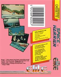 Box back cover for Space Harrier on the Commodore 64.