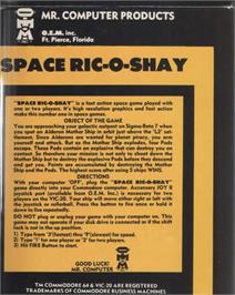 Box back cover for Space Ric-o-shay on the Commodore 64.