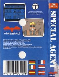 Box back cover for Special Agent (Hill MacGibbon) on the Commodore 64.