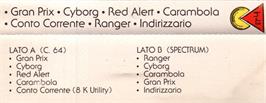 Box back cover for Speed Racer (Electron - 1991) on the Commodore 64.