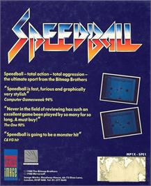 Box back cover for Speedball on the Commodore 64.