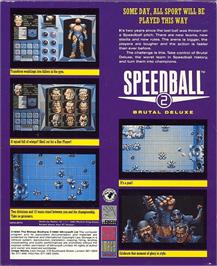 Box back cover for Speedball 2: Brutal Deluxe on the Commodore 64.