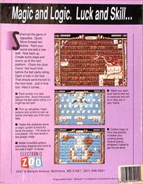 Box back cover for Spherical on the Commodore 64.