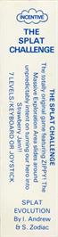 Box back cover for Splat! on the Commodore 64.