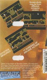 Box back cover for Spooky Castle on the Commodore 64.