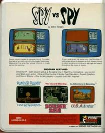 Box back cover for Spy vs Spy: The Island Caper on the Commodore 64.