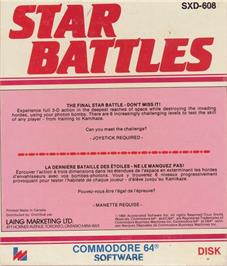 Box back cover for Star Battles on the Commodore 64.