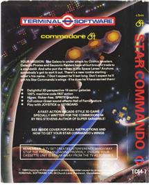 Box back cover for Star Commando on the Commodore 64.