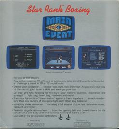 Box back cover for Star Rank Boxing on the Commodore 64.
