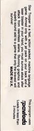 Box back cover for Star Trooper / Astroman on the Commodore 64.