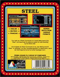 Box back cover for Steel on the Commodore 64.