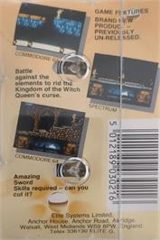 Box back cover for Storm Warrior on the Commodore 64.
