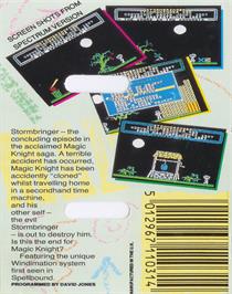 Box back cover for Stormbringer on the Commodore 64.