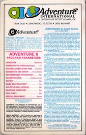 Box back cover for Strange Odyssey on the Commodore 64.