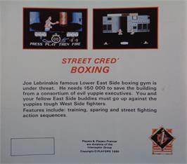 Box back cover for Street Cred Boxing on the Commodore 64.