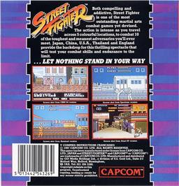 Box back cover for Street Fighter on the Commodore 64.