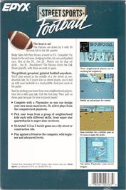 Box back cover for Street Sports Football on the Commodore 64.