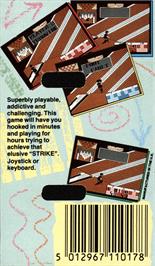 Box back cover for Strike on the Commodore 64.