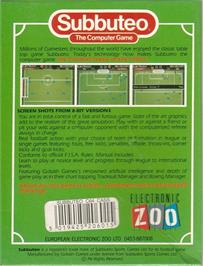 Box back cover for Subbuteo on the Commodore 64.