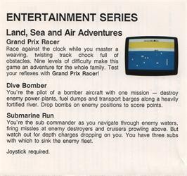 Box back cover for Submarine Run on the Commodore 64.