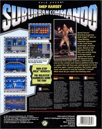 Box back cover for Suburban Commando on the Commodore 64.