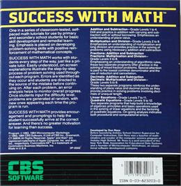 Box back cover for Success With Math - Multiplication And Division on the Commodore 64.