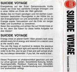 Box back cover for Suicide Voyage on the Commodore 64.