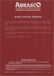 Box back cover for Supa-catcha-troopa! on the Commodore 64.