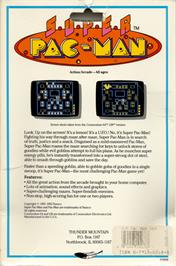Box back cover for Super-Pacman on the Commodore 64.