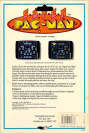Box back cover for Super Pac-Man on the Commodore 64.