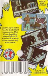 Box back cover for Super Robin Hood on the Commodore 64.