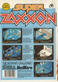 Box back cover for Super Zaxxon (HesWare) on the Commodore 64.