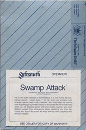 Box back cover for Swamp Attack on the Commodore 64.