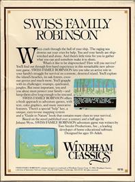 Box back cover for Swiss Family Robinson on the Commodore 64.