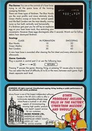 Box back cover for Swoop (Micro Power) on the Commodore 64.