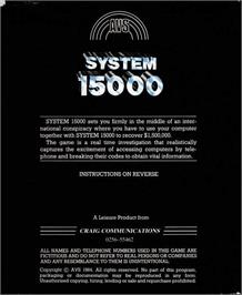 Box back cover for System on the Commodore 64.