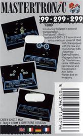 Box back cover for T-Bird on the Commodore 64.