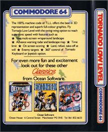 Box back cover for TLL: Tornado Low Level on the Commodore 64.