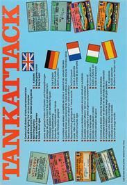 Box back cover for Tank Attack (Chris Yates) on the Commodore 64.