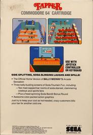 Box back cover for Tapper on the Commodore 64.