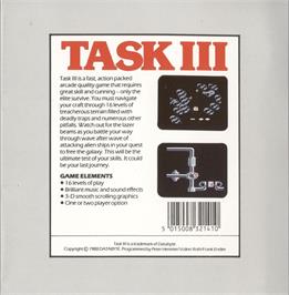 Box back cover for Task 3 on the Commodore 64.
